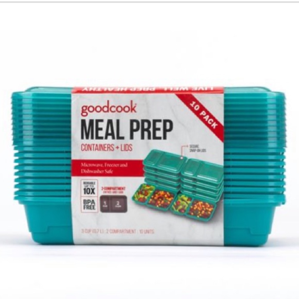 NWT Good Cook Meal Prep Dark Teal Containers &Lids